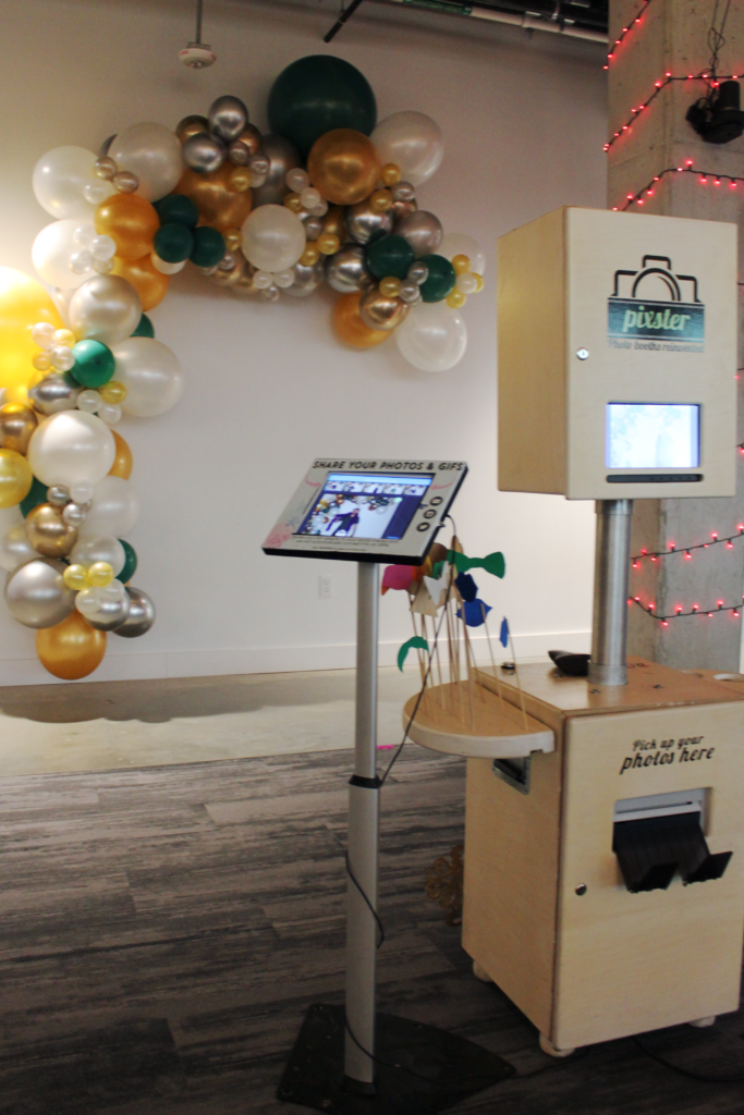 Pixster photobooth set up for ShipEngine and Austin Homegrown API's  first annual Holiday Tech Meetup Mixer