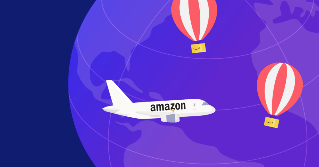 Feature image: Amazon plane shipping cargo around the globe.